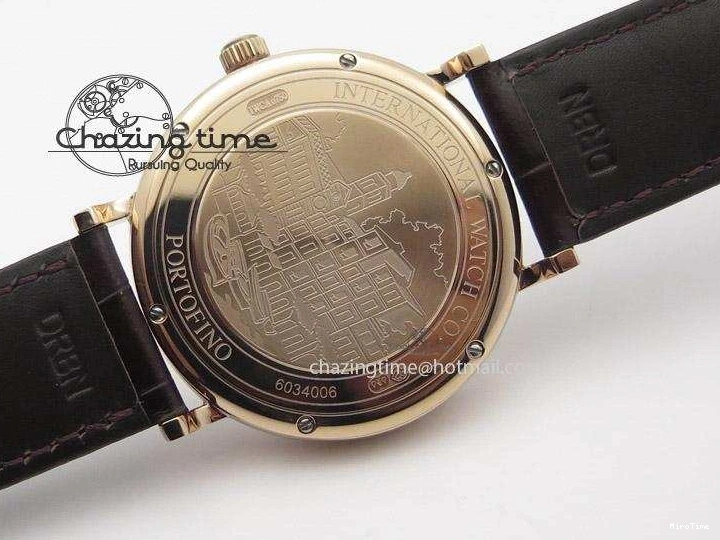 MIROTIME 0814 OnTrend Portofino RG MKF 1:1 V2 Best Edition Diamond Bezel Silver Dial On Brown Leather Strap A 7343